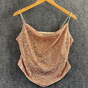 Sequin Rose Gold Cami Top